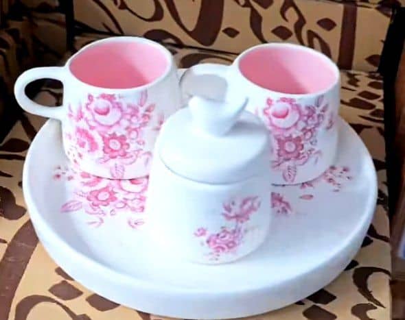 ست قهوه خوری سرامیکی گلدار + فروش عمده